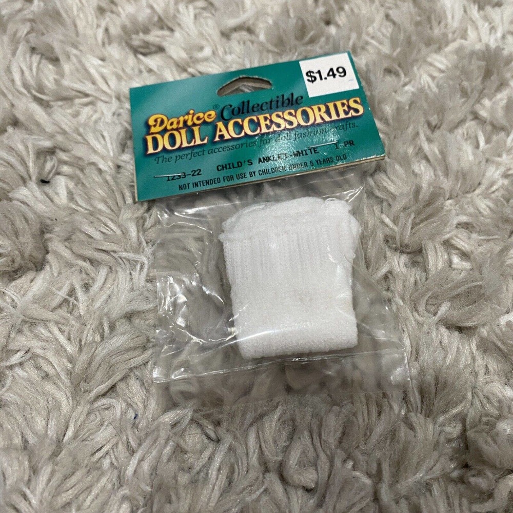 Darice Collectible Doll Accessories Child’s Anklet White Socks NEW